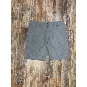 Mens Travis Mathew Gray Striped Flat Front Golf Shorts Size 36 Stretch
